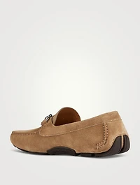 Gancini Suede Driver Shoes