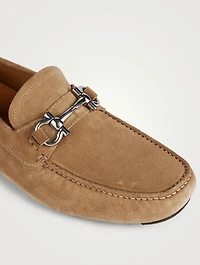 Gancini Suede Driver Shoes