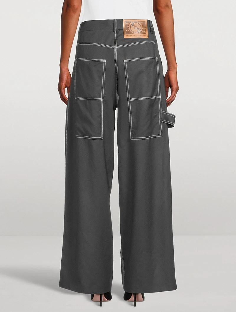 Flannel Wide-Leg Trousers