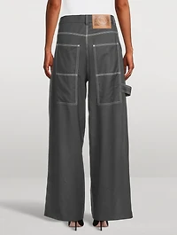Flannel Wide-Leg Trousers
