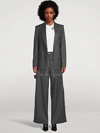 Flannel Wide-Leg Trousers