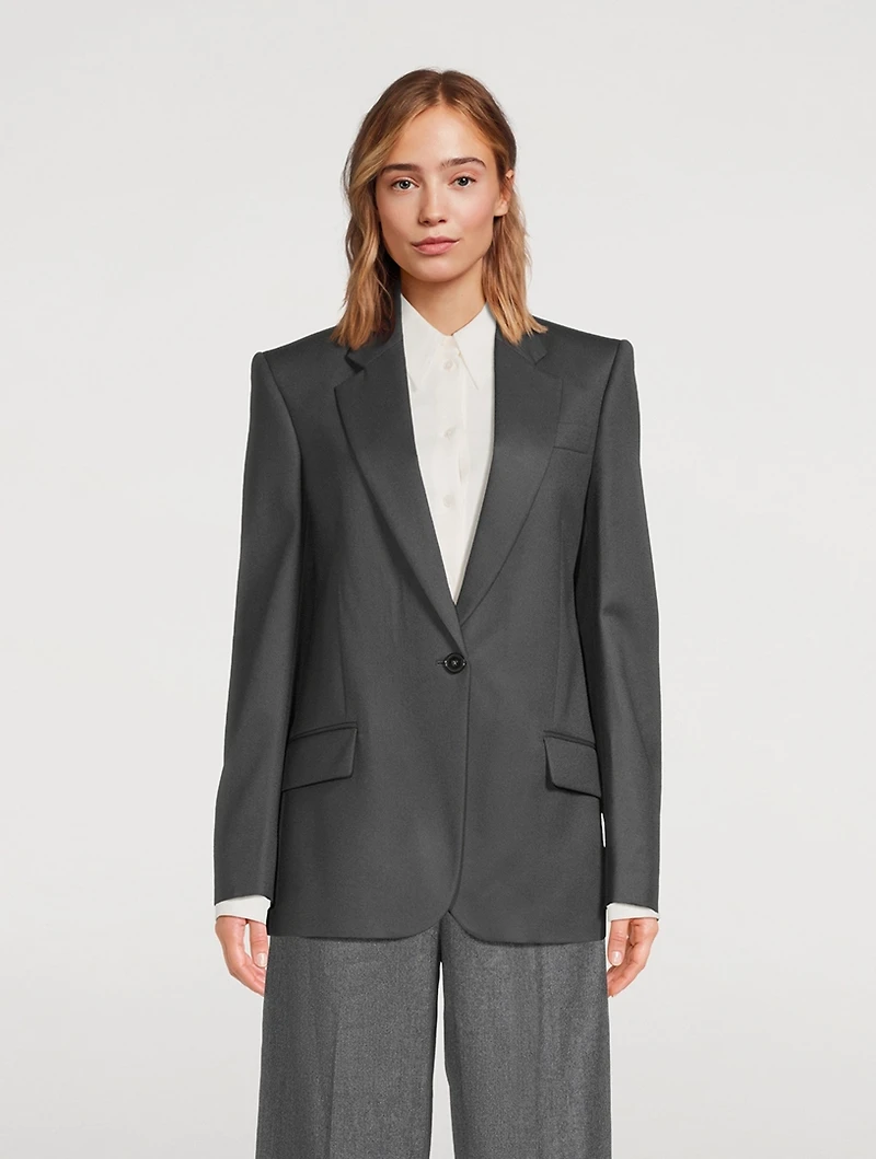 Wool Flannel Slim Fit Boyfriend Jacket