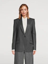 Wool Flannel Slim Fit Boyfriend Jacket