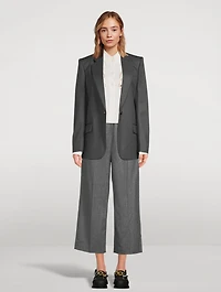 Wool Flannel Slim Fit Boyfriend Jacket