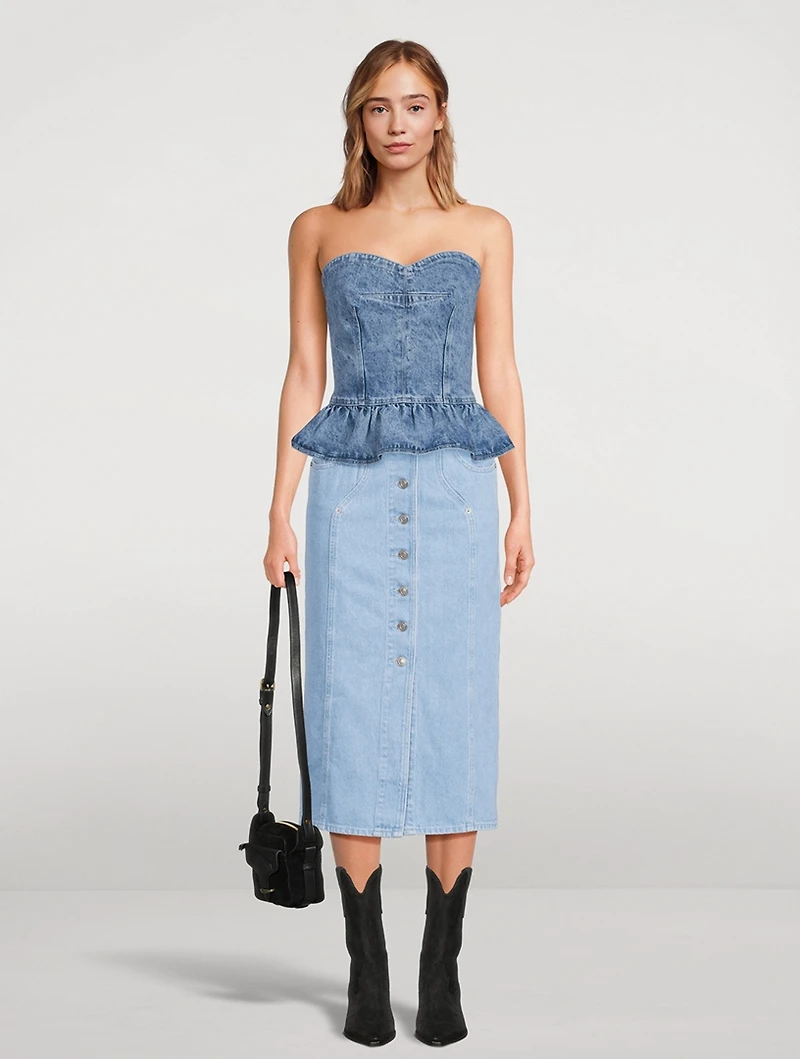 Vandi Denim Midi Skirt