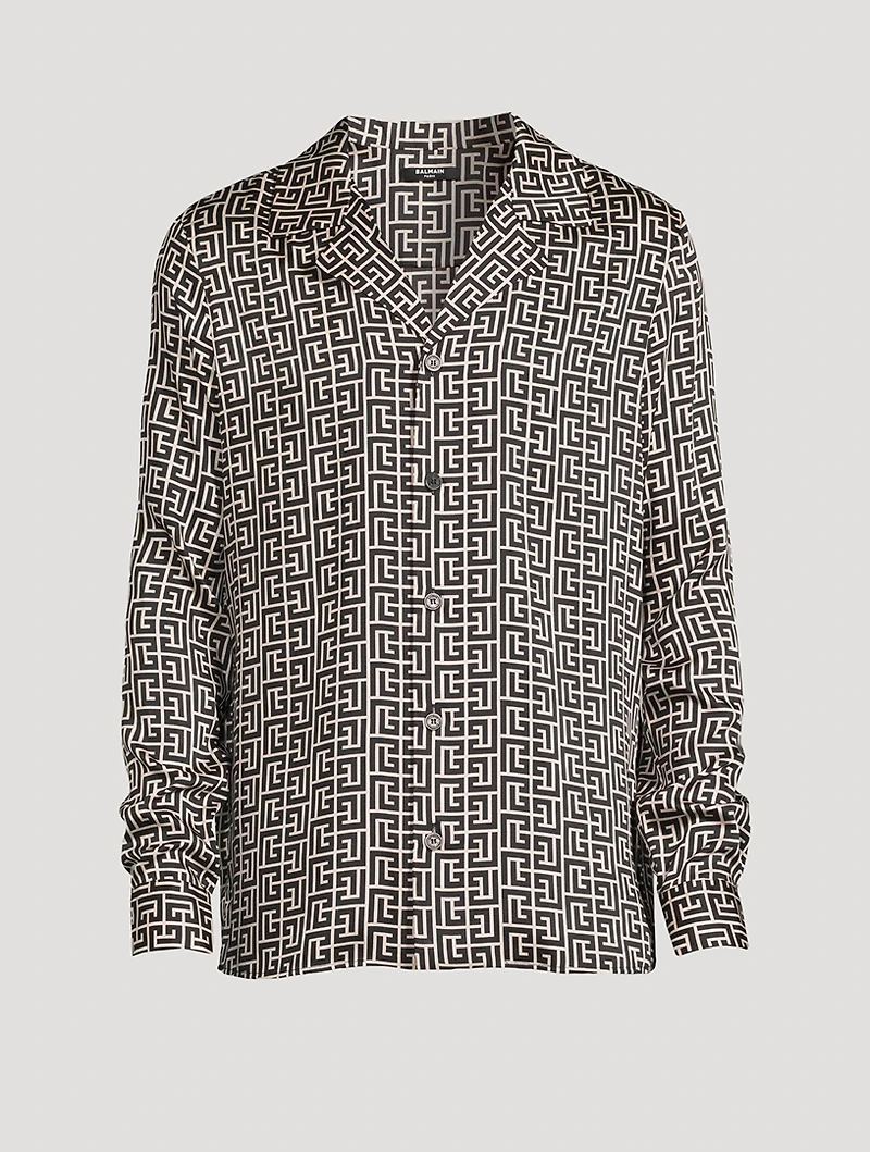 Long-Sleeve Shirt Monogram Print
