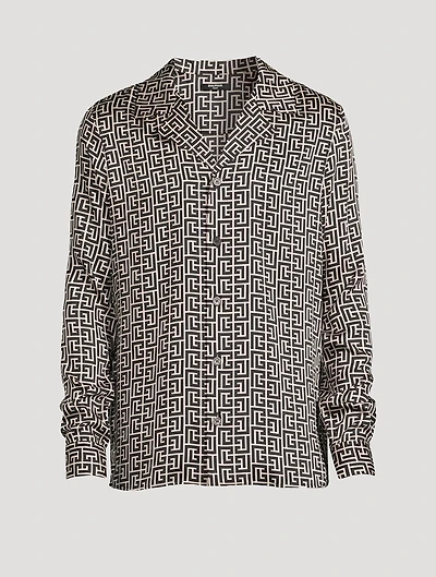 Long-Sleeve Shirt Monogram Print