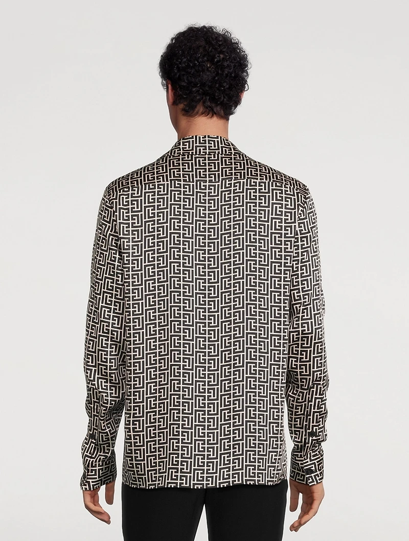 Long-Sleeve Shirt Monogram Print
