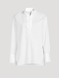 Half-Placket Stand-Collar Shirt