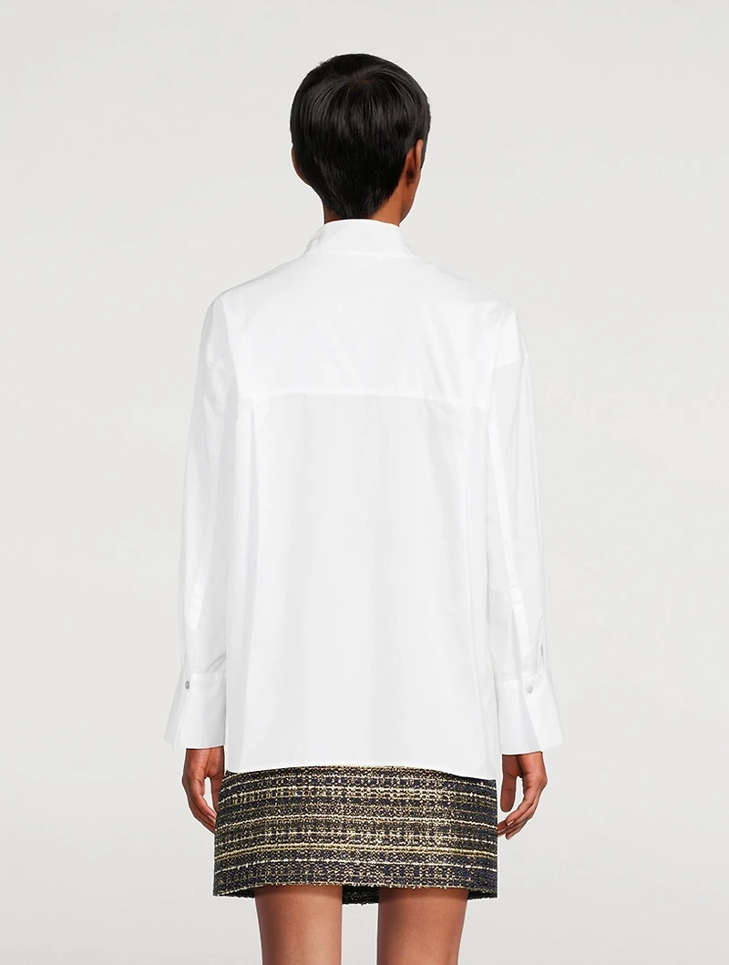 Half-Placket Stand-Collar Shirt
