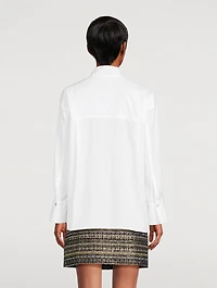 Half-Placket Stand-Collar Shirt