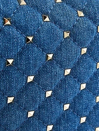 Small Rockstud Spike Denim Shoulder Bag