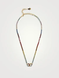 Rainbow Metal And Crystal Necklace
