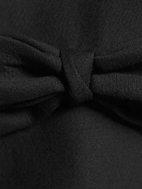 Bow-Trimmed Crepe Couture Shift Dress