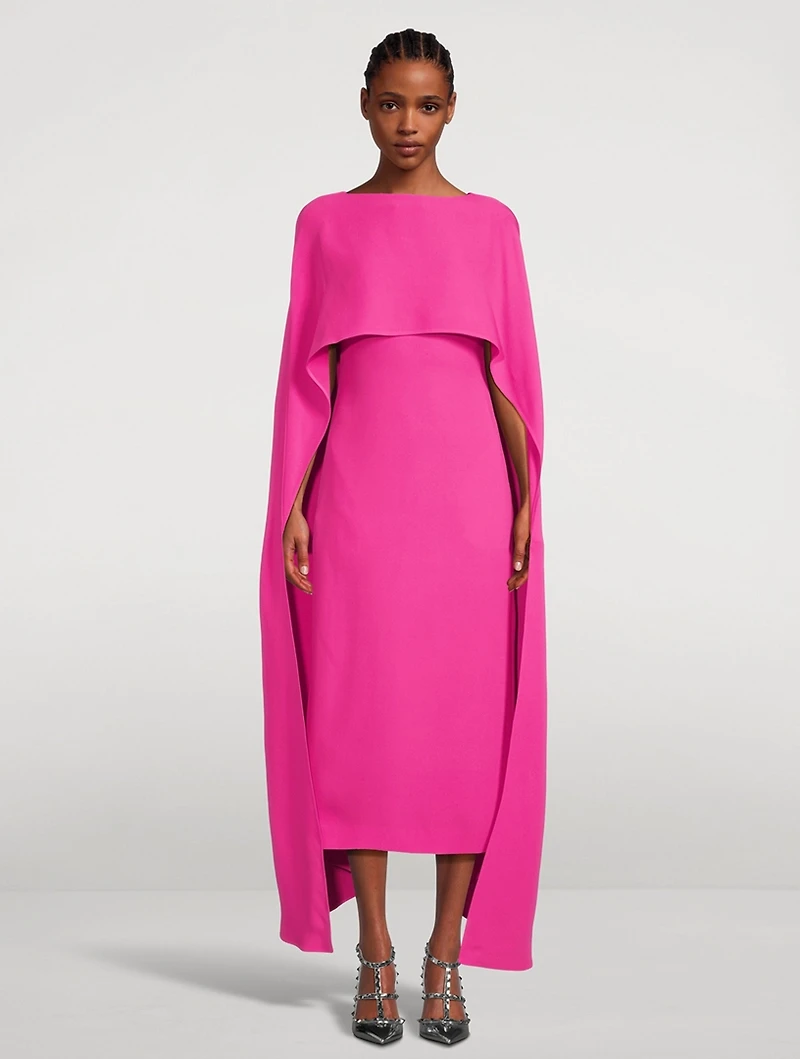 Silk Cady Cape Gown
