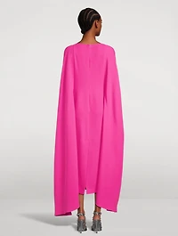 Silk Cady Cape Gown