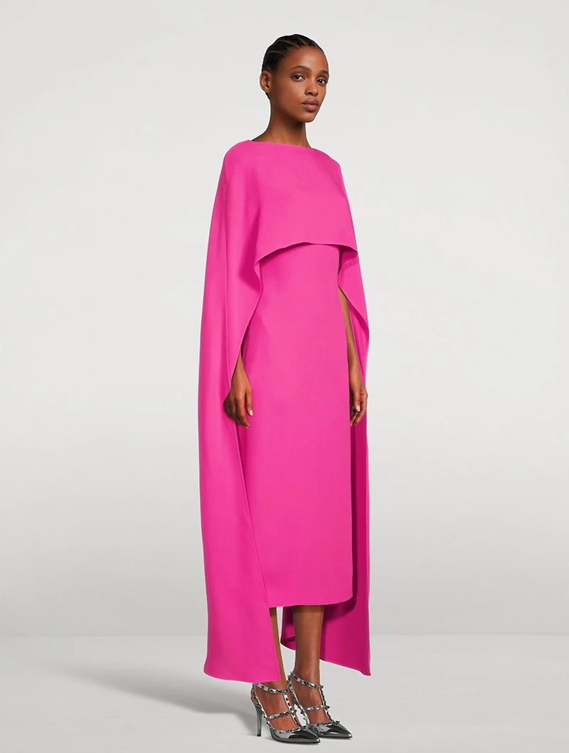 Silk Cady Cape Gown