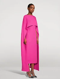 Silk Cady Cape Gown