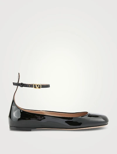 Tan-Go Patent Leather Ballerina Flats