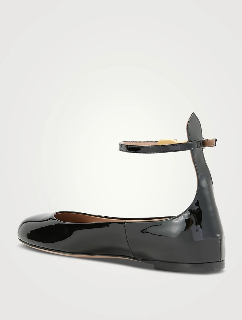 Tan-Go Patent Leather Ballerina Flats