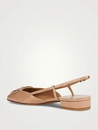 VLOGO Patent Leather Slingback Ballet Flats