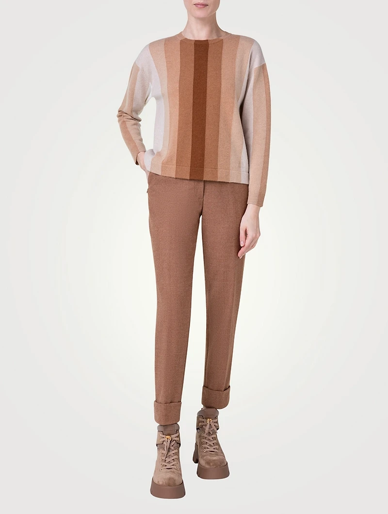 Stripe Jacquard Cashmere Sweater
