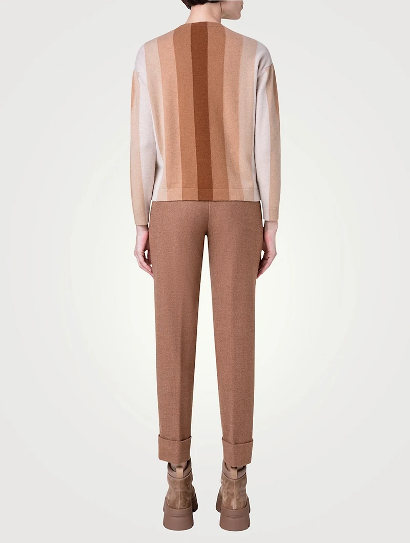 Stripe Jacquard Cashmere Sweater