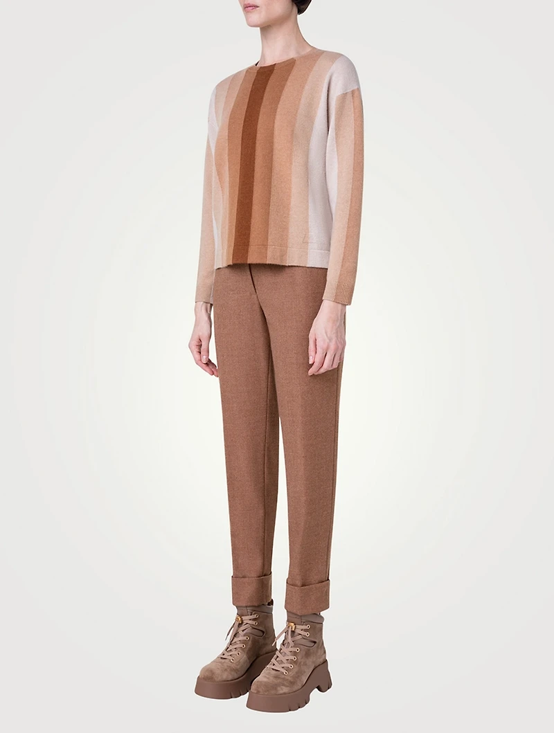 Stripe Jacquard Cashmere Sweater