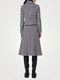 Pascal Double-Breasted Wool Jacket Houndstooth Print