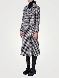 Pascal Double-Breasted Wool Jacket Houndstooth Print