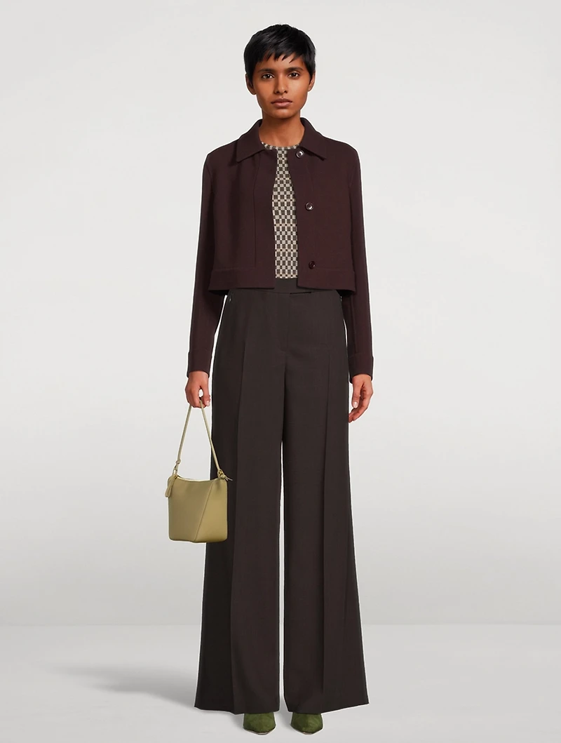 Lewitt Wool Crêpe Double-Face Cropped Jacket
