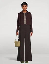 Lewitt Wool Crêpe Double-Face Cropped Jacket