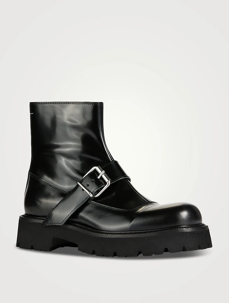 Leather Boots With Buckle