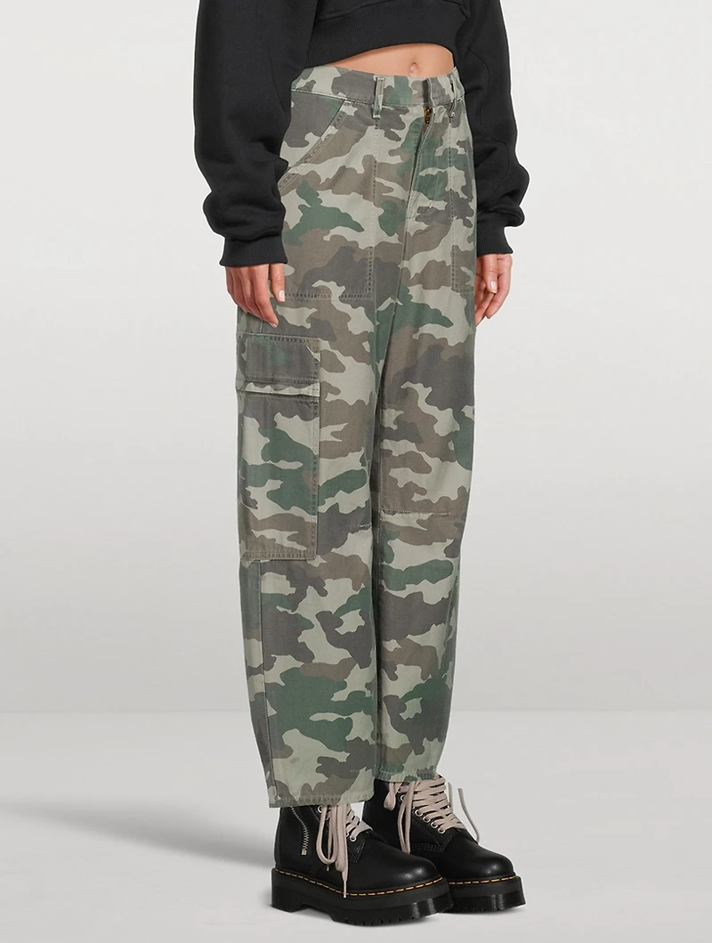 Marcelle Low-Slung Cargo Pants Camo Print