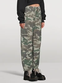 Marcelle Low-Slung Cargo Pants Camo Print