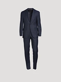 Wool Two-Piece Suit Plaid Print