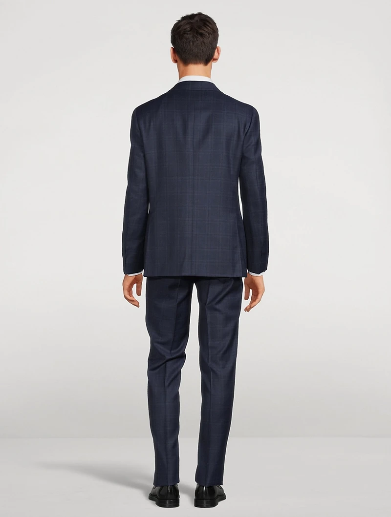 Wool Two-Piece Suit Plaid Print