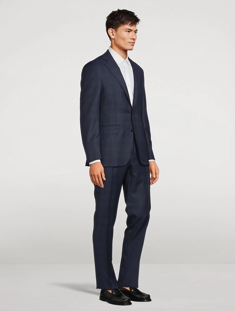 Wool Two-Piece Suit Plaid Print