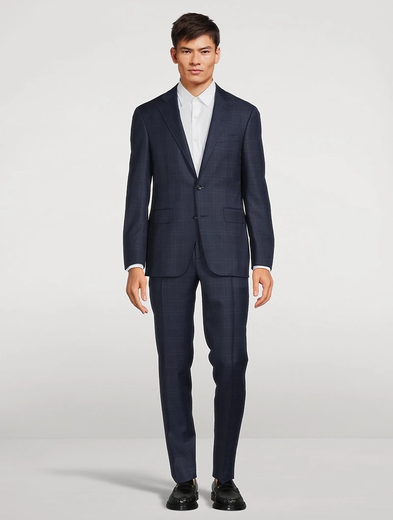 Wool Two-Piece Suit Plaid Print