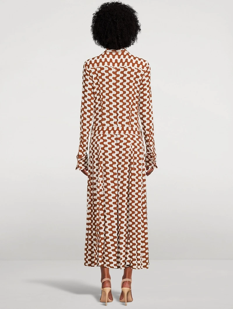 Matte Jersey Shirt Dress Zig-Zag Print