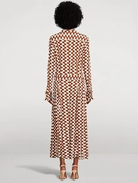 Matte Jersey Shirt Dress Zig-Zag Print