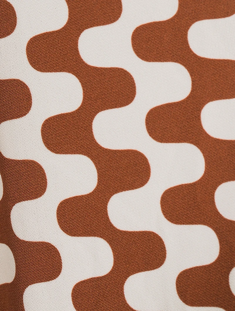 Matte Jersey Shirt Dress Zig-Zag Print