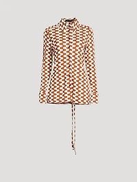 Matte Jersey Shirt Zig-Zag Print