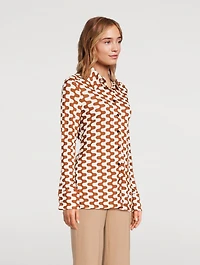 Matte Jersey Shirt Zig-Zag Print