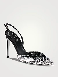 Satin Crystal Slingback Pumps