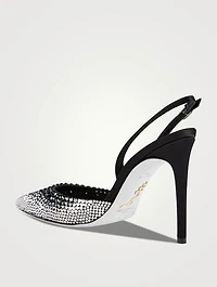 Satin Crystal Slingback Pumps