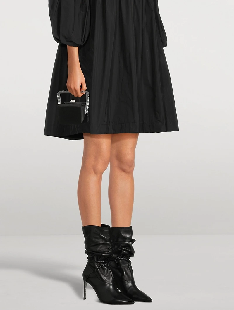 Leather Wrap Ankle Boots