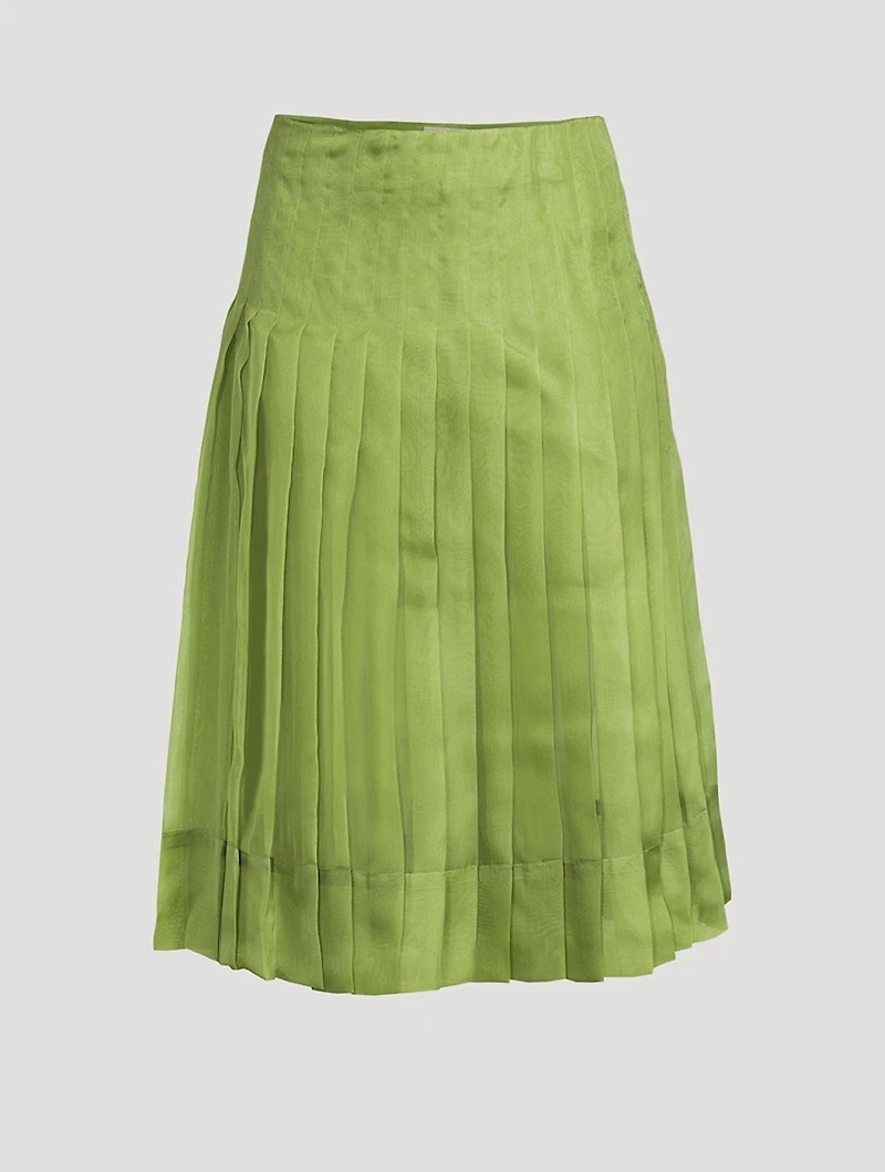 The Tudi Pleated Organza Midi Skirt