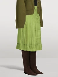 The Tudi Pleated Organza Midi Skirt