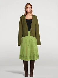 The Tudi Pleated Organza Midi Skirt